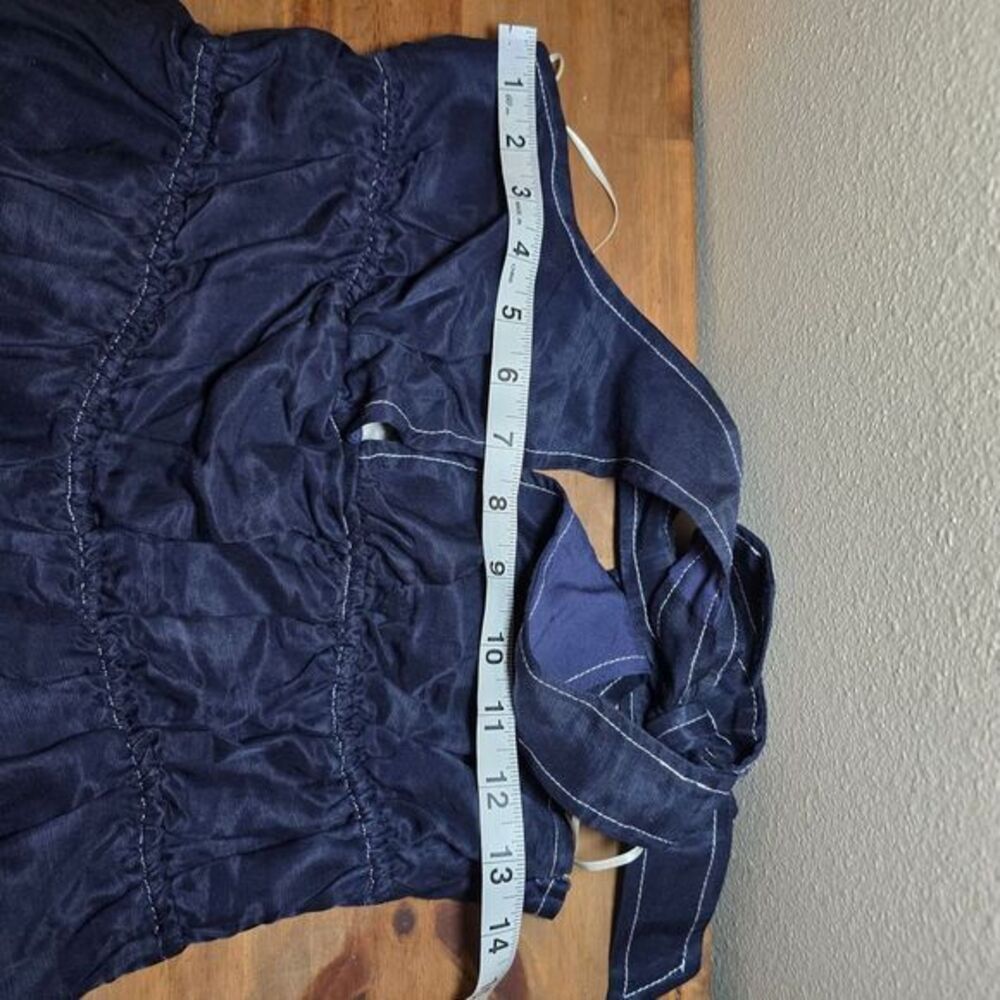 NWT Free People Sancia Navy Blue Halter‎ Wide Leg Jumpsuit Size Small - Picture 10 of 11